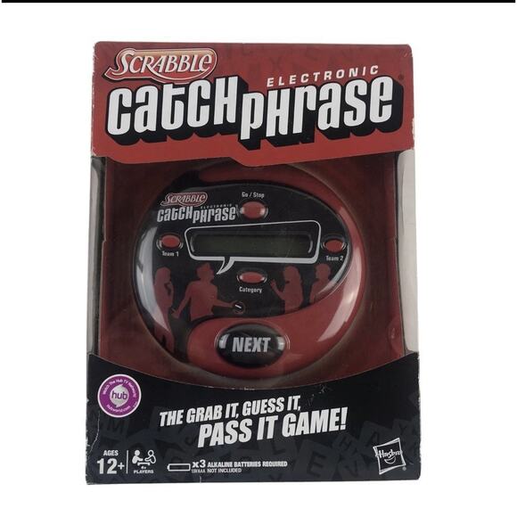 New Open Box Hasbro Scrabble Electronic Catch Phrase Handheld Electronic Game - Picture 1 of 6